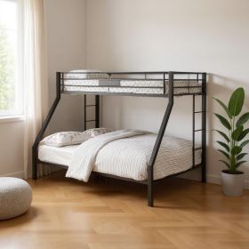83" X 63" X 65" Sandy Black Metal Twin Xl Over Queen Bunk Bed