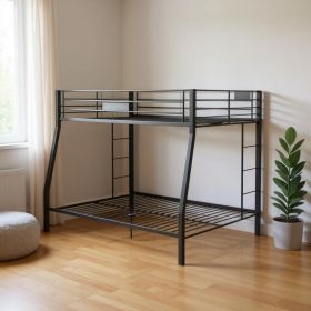 Black Metal Finish Twin Over Full Bunk With Side Ladders