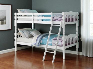 White Twin Transitional Bunk Bed