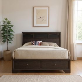 Rich Espresso Finish Queen Bed With Storage