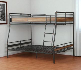 Black And Sand Full XL Over Queen Metal Bunk Bed