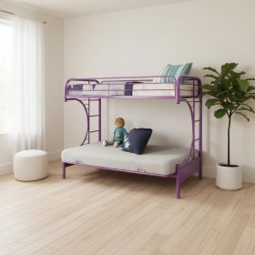 78" X 41" X 65" Twin Over Full Purple Metal Tube Futon Bunk Bed