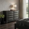 59" Gray Solid Wood Standard Dresser/Chest