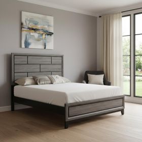 86" X 79" X 56" Weathered Gray Eastern King Bed