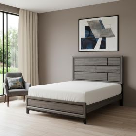 86" X 63" X 56" Queen Weathered Gray Paper Veneer Bed