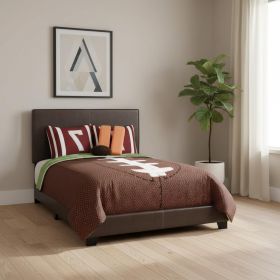 Full Size Rich Dark Brown Leather Look Bed