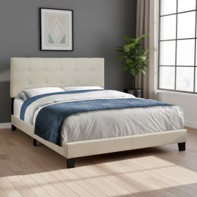 64.25" X 85.25" X 45" Beige Linen - Queen Size Bed