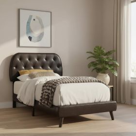 Tufted Black Standard Bed Upholstered With Headboard