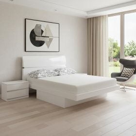 Solid Wood King White Bed