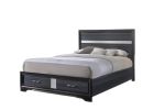 Black And Gray Wood Queen With Two Drawers Bed Frame
