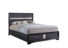 Black And Gray Wood Queen With Two Drawers Bed Frame