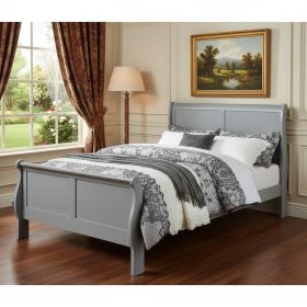 King Silver Sleigh Bed