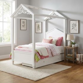Twin White Canopy Bed