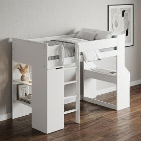 Wood Twin Loft Bed With No