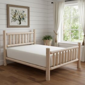 Natural Light Honey Finish Low Post Cedar Log Twin Bed