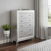 Champagne Toned Chest With Tapered Acrylic Legs And 5 Drawers