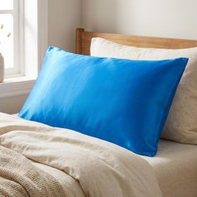Bright Blue Dreamy Silky Satin King Size Pillowcase
