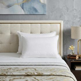 Set Of 2 Lux Sateen Down Alternative Queen Size Firm Pillows