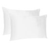 Set Of Two White Silky Satin Standard Pillowcases
