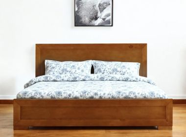 Oak Wood King Platform Bed
