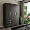 68" Wood Three Drawer Combo Dresser