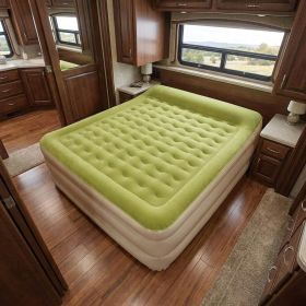 Raised Head Moss Green Inflatable Queen Size Bed Mattress