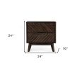 24" Solid Wood and Wood Two Drawer Nightstand