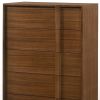 36" Walnut Brown Wood Contemporary Five Drawer Dresser