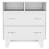 32" White Wood Two Drawer Dresser