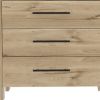 59" Natural And Black Wood Six Drawer Double Dresser