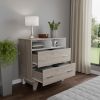 32" Light Grey Manufactured Wood Two Drawer Dresser
