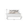 White Carved Geometric Wood King Bed Frame