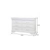 59" White Solid Wood Six Drawer Double Dresser with LED