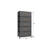 23" Gray and Black Steel and Fabric Five Drawer Chest