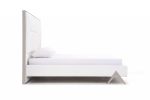 White Tufted Faux Leather Upholstered Queen Bed Frame