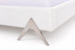 White Tufted Faux Leather Upholstered Queen Bed Frame