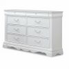 56" White Solid Wood Eight Drawer Double Dresser
