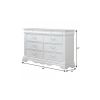 56" White Solid Wood Eight Drawer Double Dresser