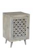 30" Gray Solid Wood Nightstand