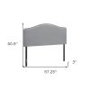 Gray Faux Leather Upholstered Camelback Full Headboard With Nail Head Trim