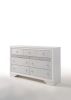 63" White Manufactured Wood Nine Drawer Triple Dresser