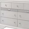 63" White Manufactured Wood Nine Drawer Triple Dresser
