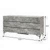 61" Gray Wood Six Drawer Double Dresser