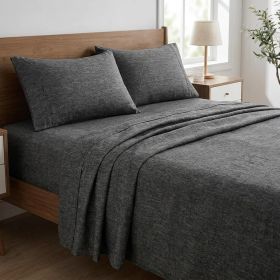 Four Piece Onyx Linen California King Sheet Set