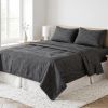 Onyx Linen King Flat Sheet