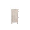30" Distressed White One Drawer Carved Floral Solid Wood Nightstand