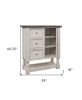 39" Gray And Ivory Solid Wood Three Drawer Dresser