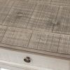 55" Gray and Ivory Solid Wood Five Drawer Gentlemans Chest