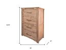 36" Natural Solid Wood Four Drawer Dresser