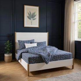 White Solid and Manufactured Wood Queen Bed